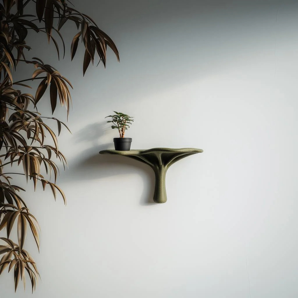 Organic Modern Wall Shelf Decor | 3D Printed Sculptural Nature Inspired Shelf |