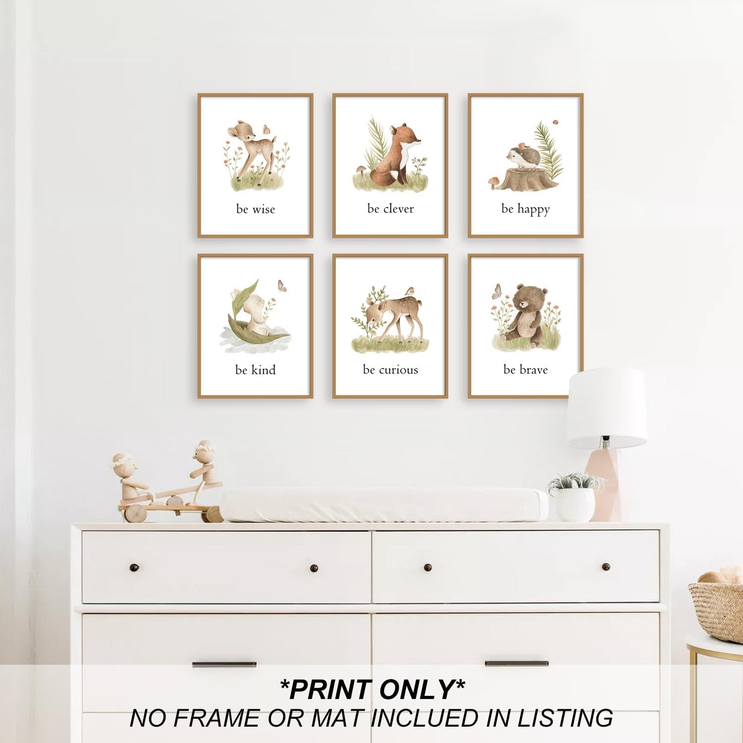 Woodland Nursery Decor Jungle Safari Animals Pictures for Classroom Forest Wa…