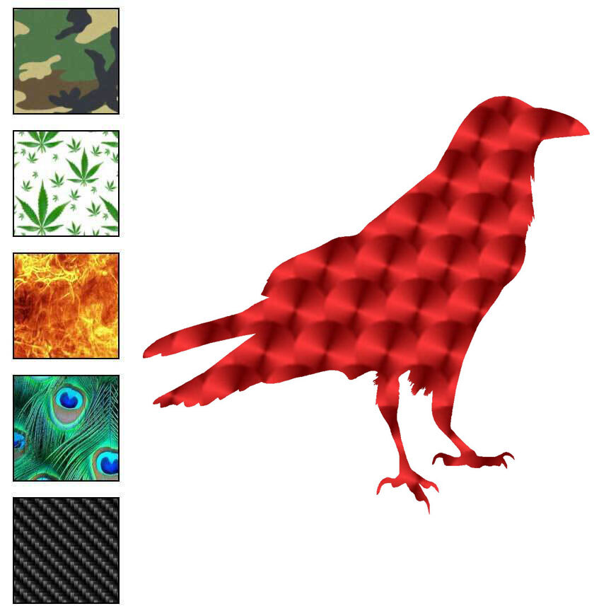 Crow, Vinyl Decal Sticker, 40 Patterns & 3 Sizes, #6142