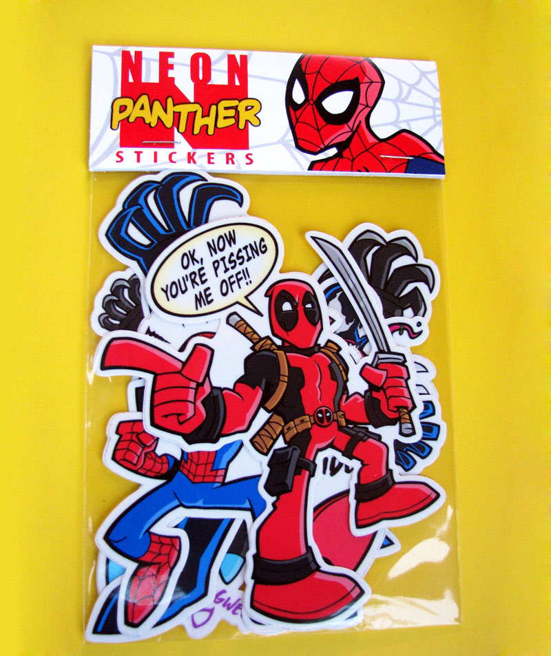 Marvel Vinyl Stickers Spider-Man Venom Deadpool Black Panther Thanos Car Decal