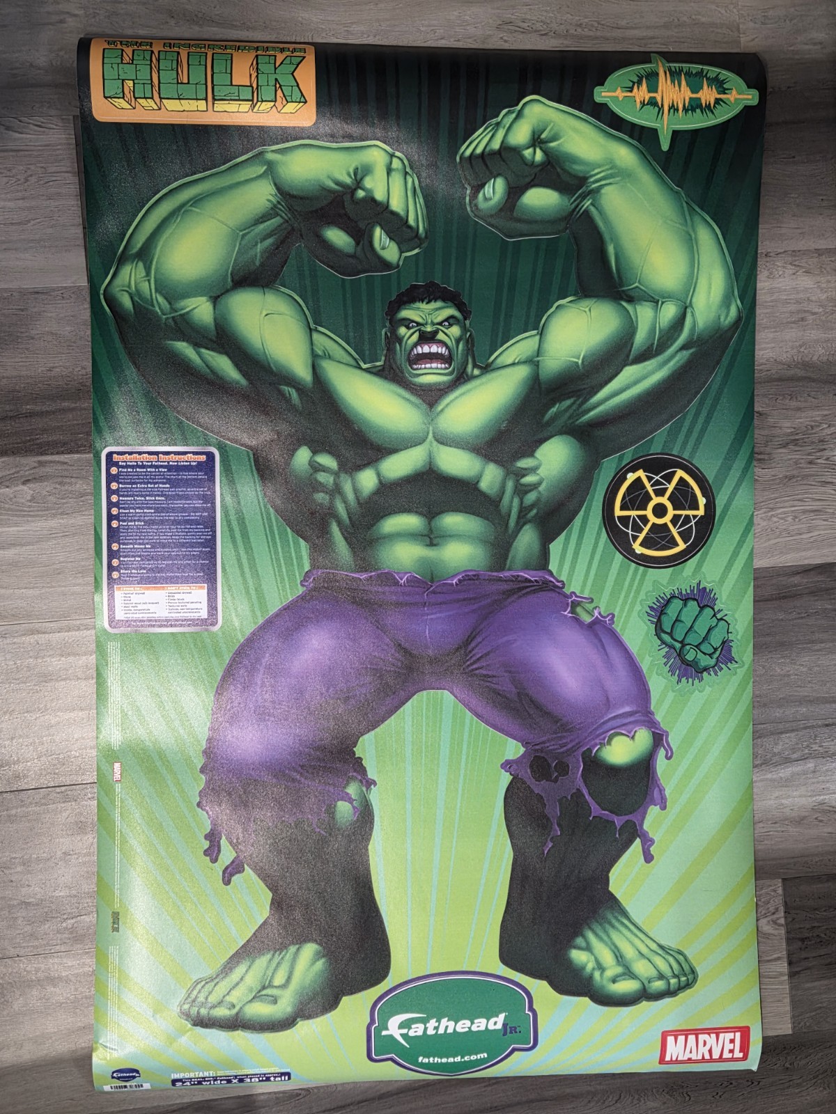 Fathead Jr. The Incredible Hulk Vinyl Graphics Wall Decals – Marvel Comics – NEW