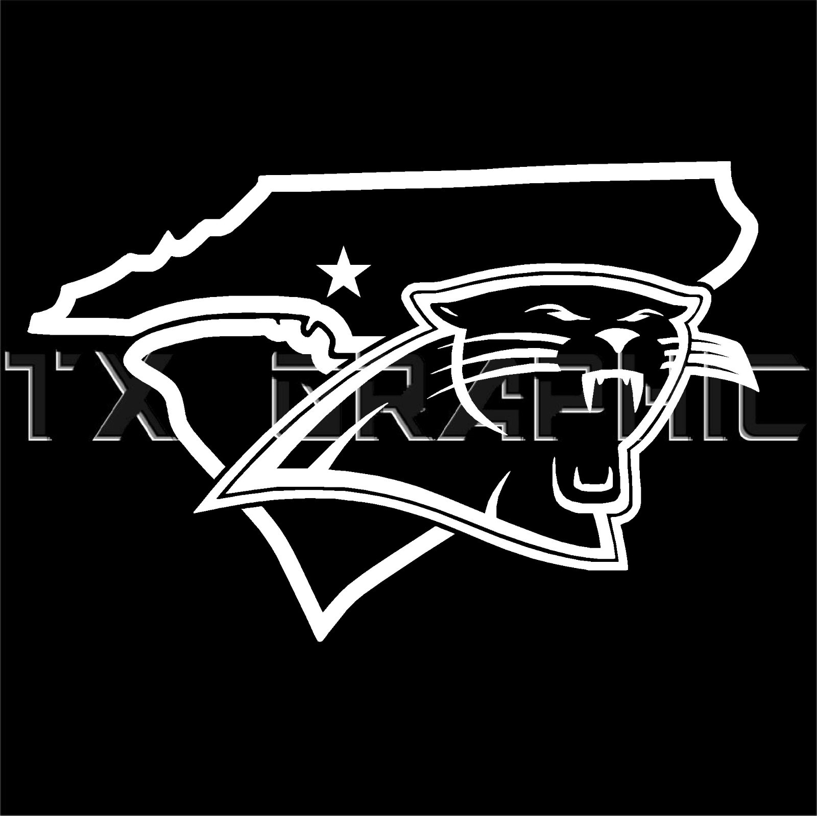 CAROLINA PANTHERS VINYL DECAL NORTH SOUTH CARONINA MAP WINDOW CAR STICKER