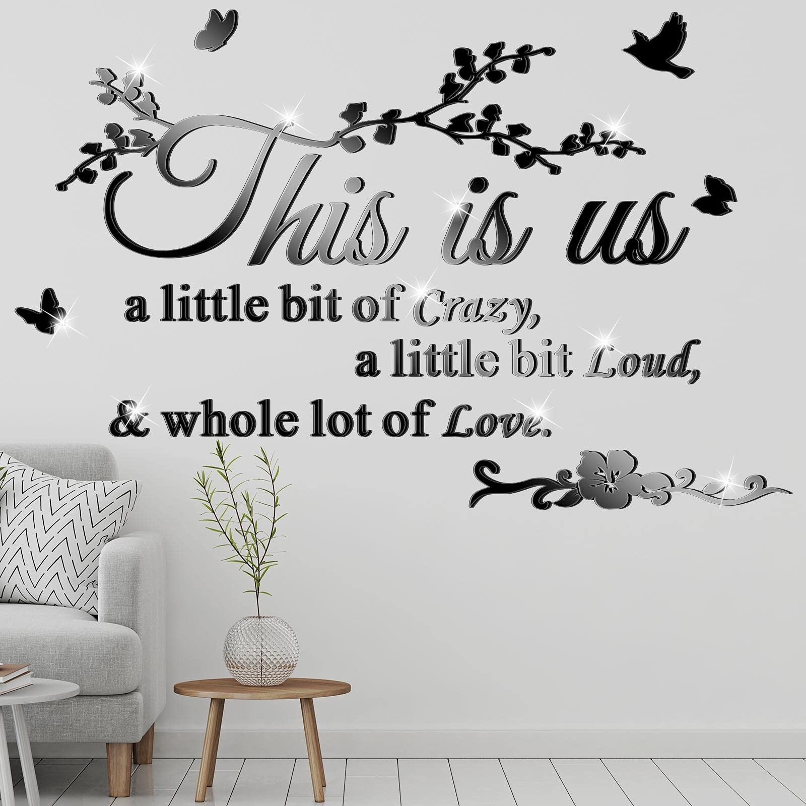 Outus Living Room Wall Decor 3D Acrylic Mirror This is Us Letter…