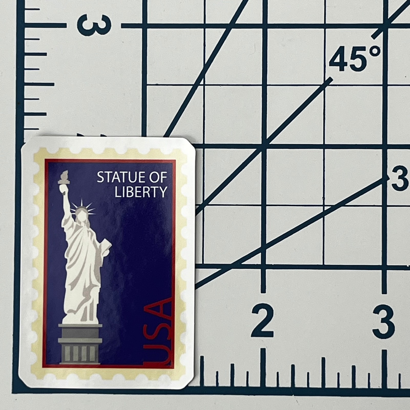 Statue of Liberty Vinyl Sticker USA Postage Stamp Style New York Souvenir Gift