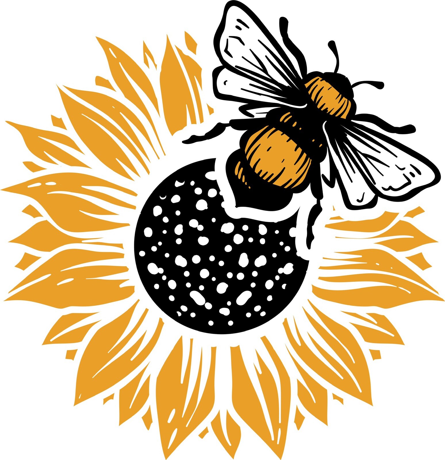 Sunflower Bee Phone Sticker (2 Inch) Cute Love Hippie Boho Summer Yellow