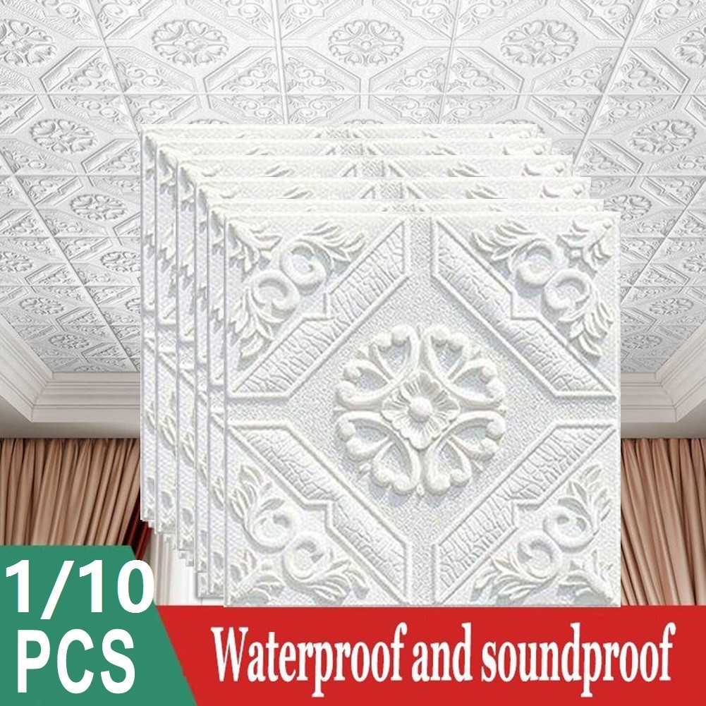 10pcs 3D for TILE Brick Wall Sticker Waterproof Foam Panel Wallpapers