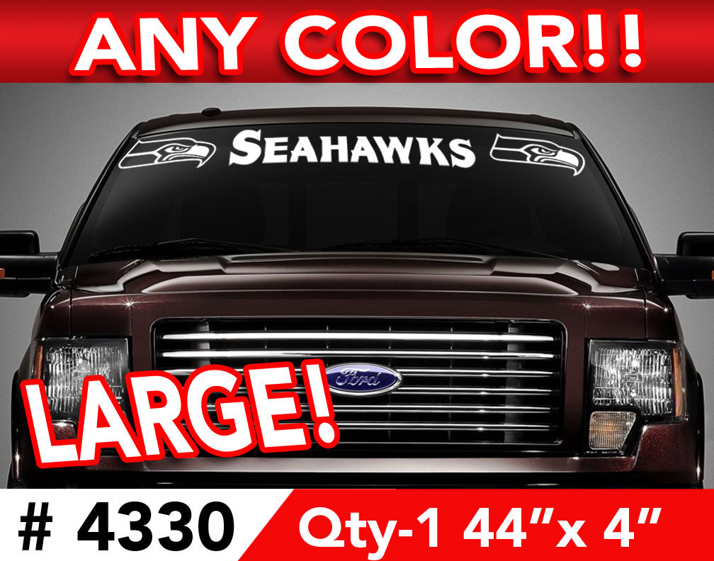 SEATTLE SEAHAWKS WINDSHIELD DECAL STICKER 44"x4" ANY 1 COLOR