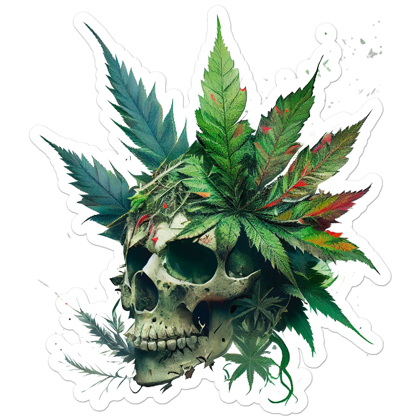 Marijuana Weed Skull – Vinyl Decal Sticker – Car Window Laptop – ebn9811