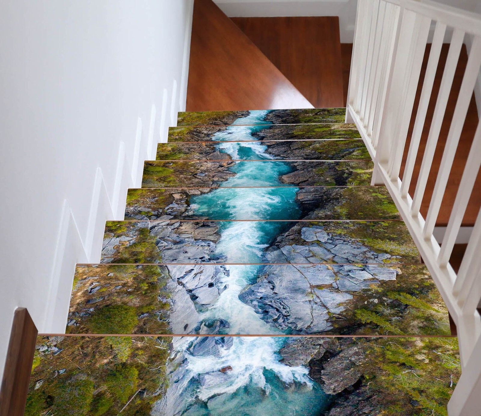3D Rapid Creek J191 Stair Risers Decoration Photo Mural Vinyl Decal Wallpaper E