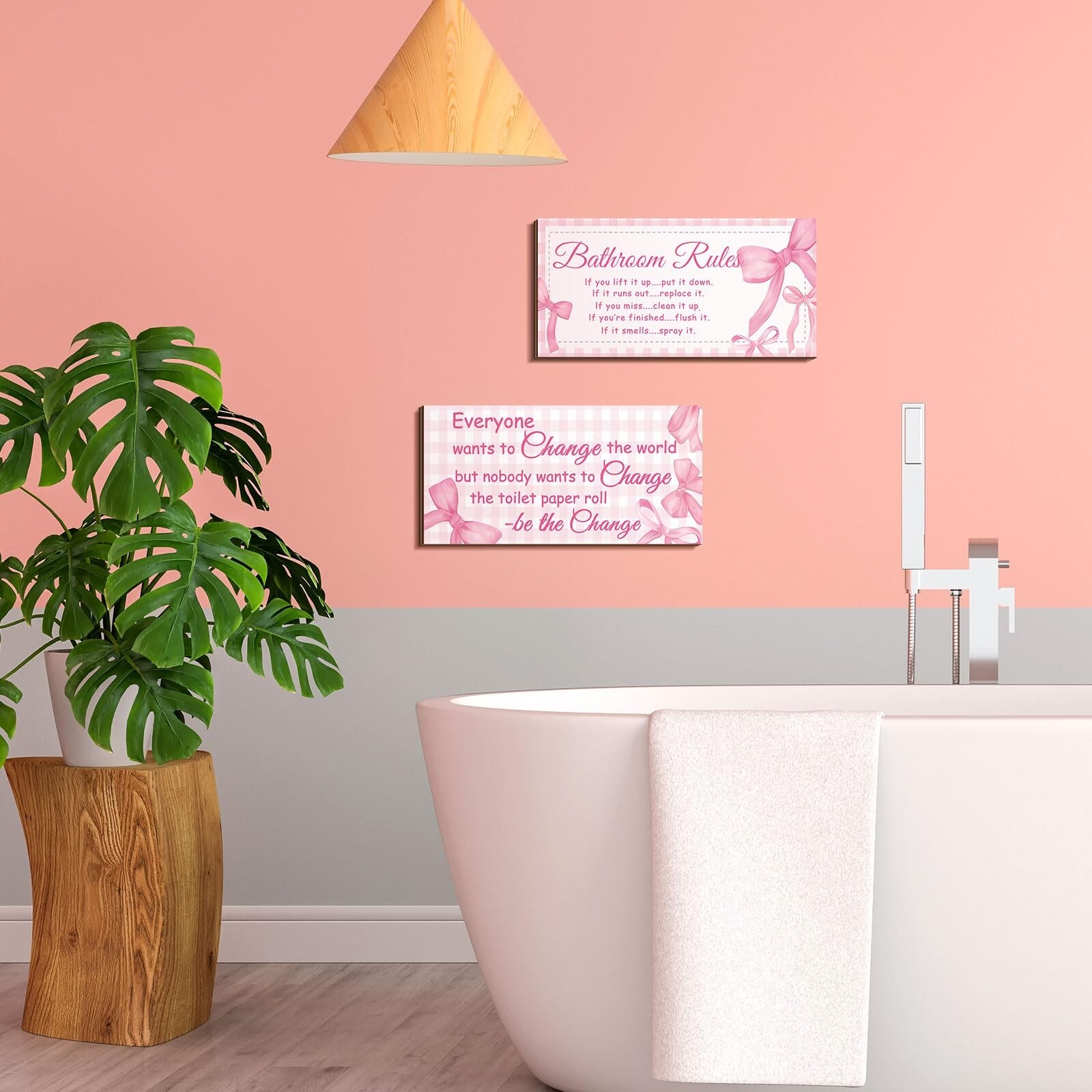 Jetec 2 Pieces Funny Bathroom Signs Bathroom Wall Decor Toilet Wall Accessori…