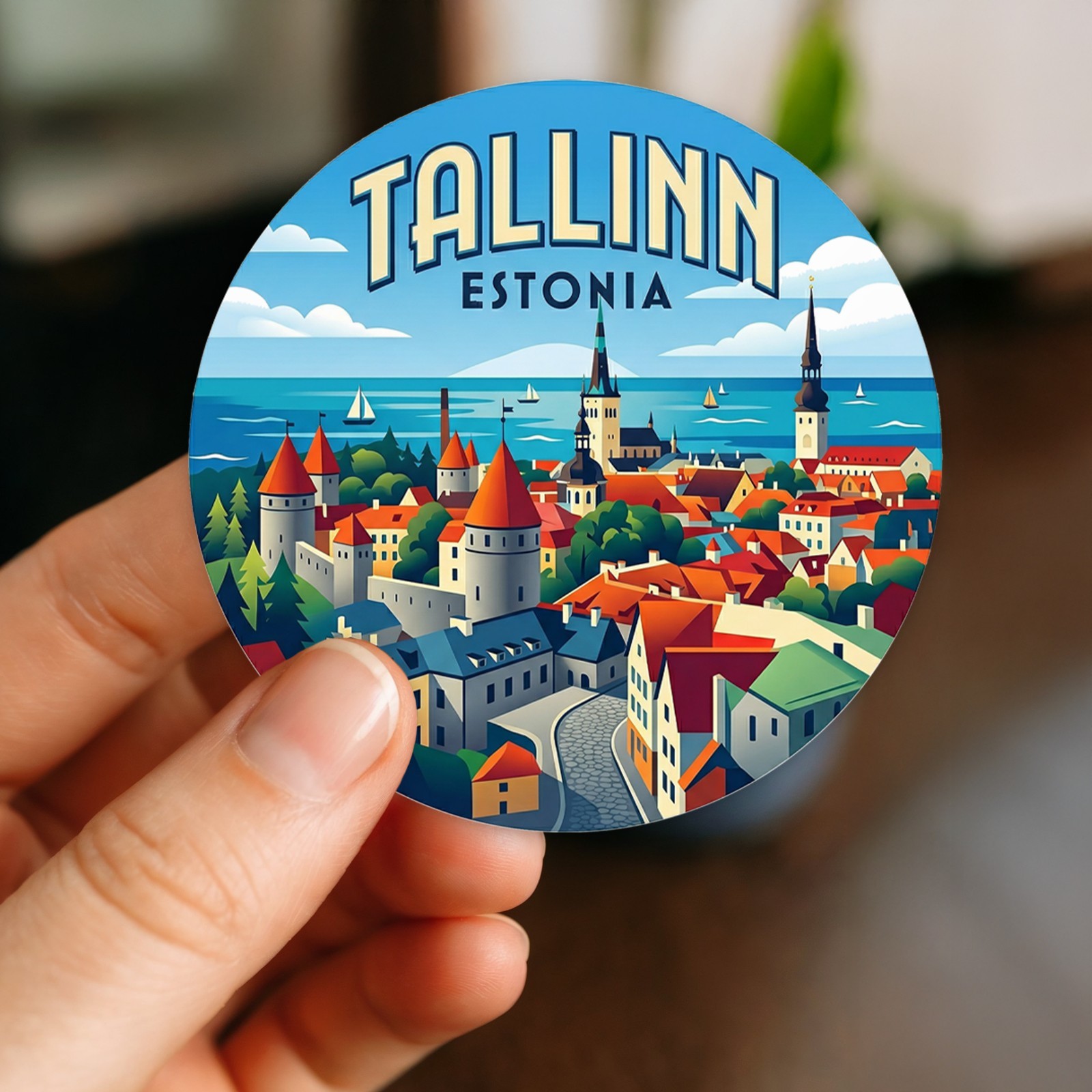 Tallinn Estonia Vintage Travel Sticker Die Cut Waterproof Decal Vinyl Laptop