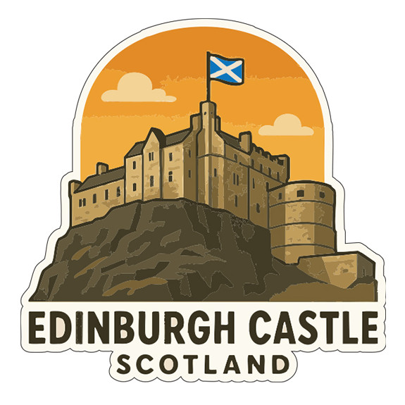 Edinburgh Castle Scotland Sticker Decal Vinyl Die-Cut Symbolic Landmark Design