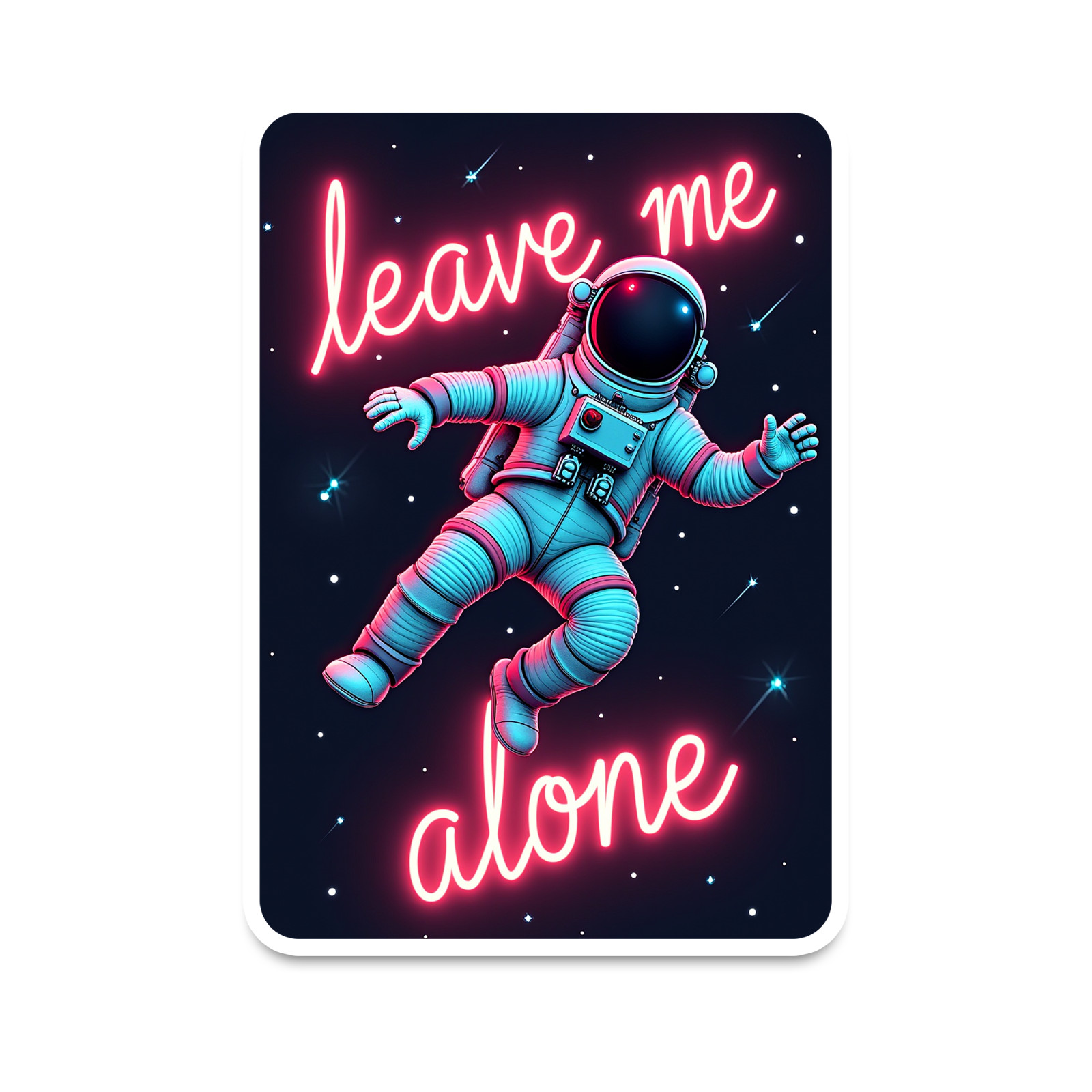 Astronaut Alone Time Sticker 4 Inch Vinyl Decal Space Loner High Resolution