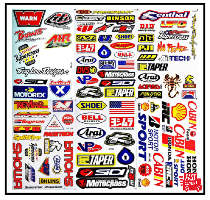 Dirt Bike Supercross Motocross ATV Vinyl Decals Stickers Set