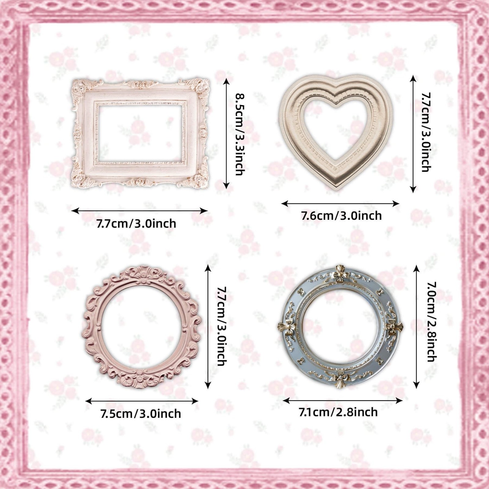 100 Pcs Vintage Frame Decorative Stickers – Scrapbooking Supplies for Planner…