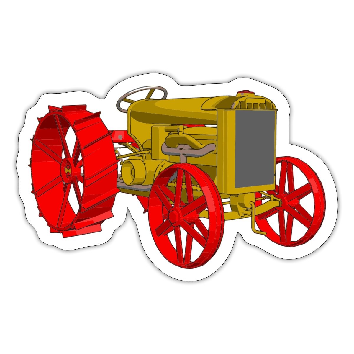 Vintage Farm Tractor Design | Retro Country Farmer Gift Sticker, max. 4 x 4"