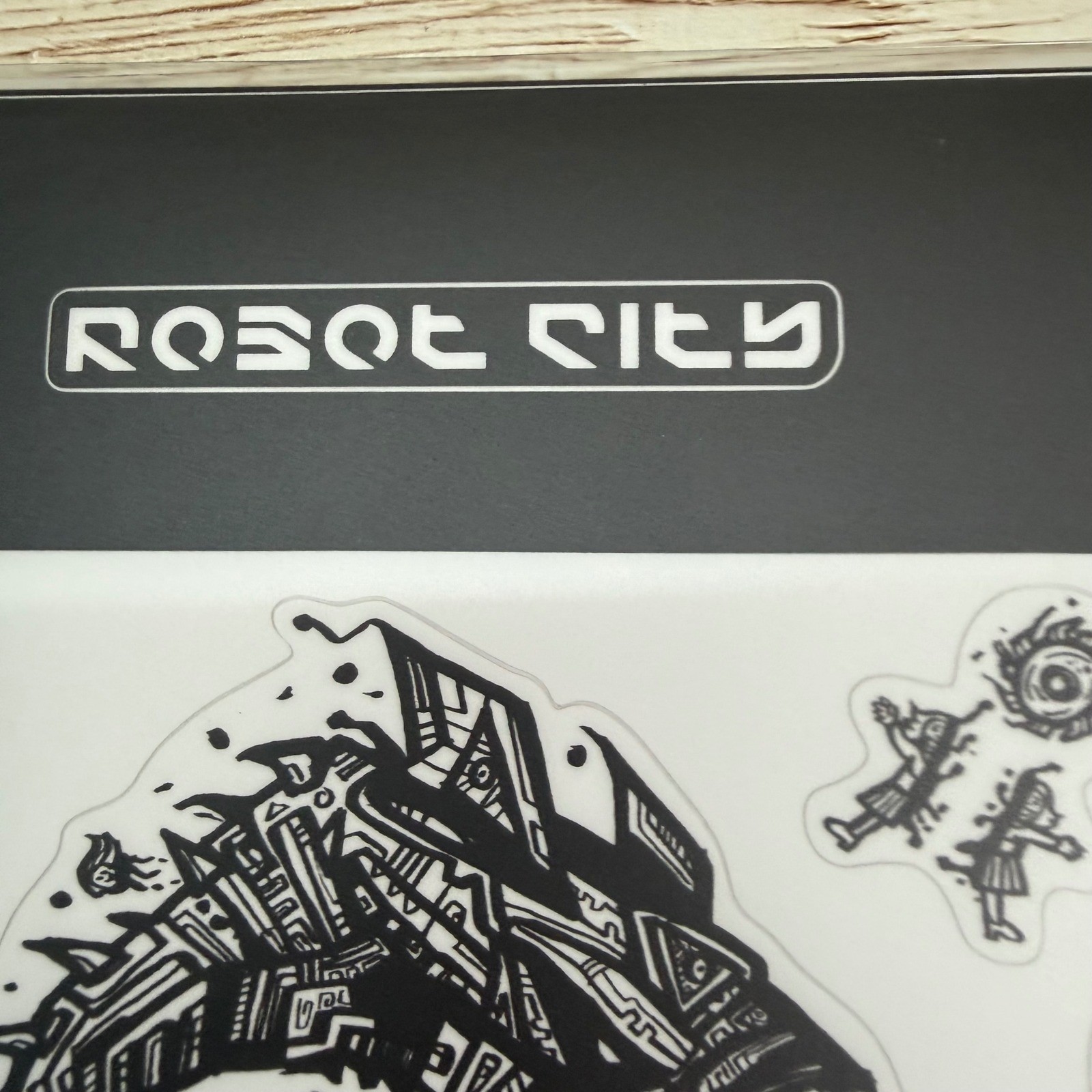 Robot City Luxury Sticker Pack Unisex OS White Black Cyberpunk Dystopian Art