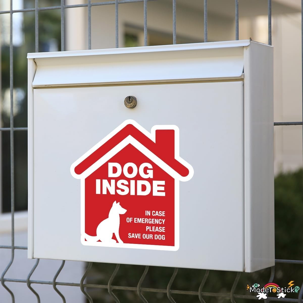 Dog Inside Emergency Rescue Sticker 4-Pack Pet Safety Decal 5"x5"