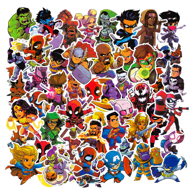 100Pcs Vinyl Hero Stickers Pack Skateboard Luggage Laptop Decals Dope Bomb Lot