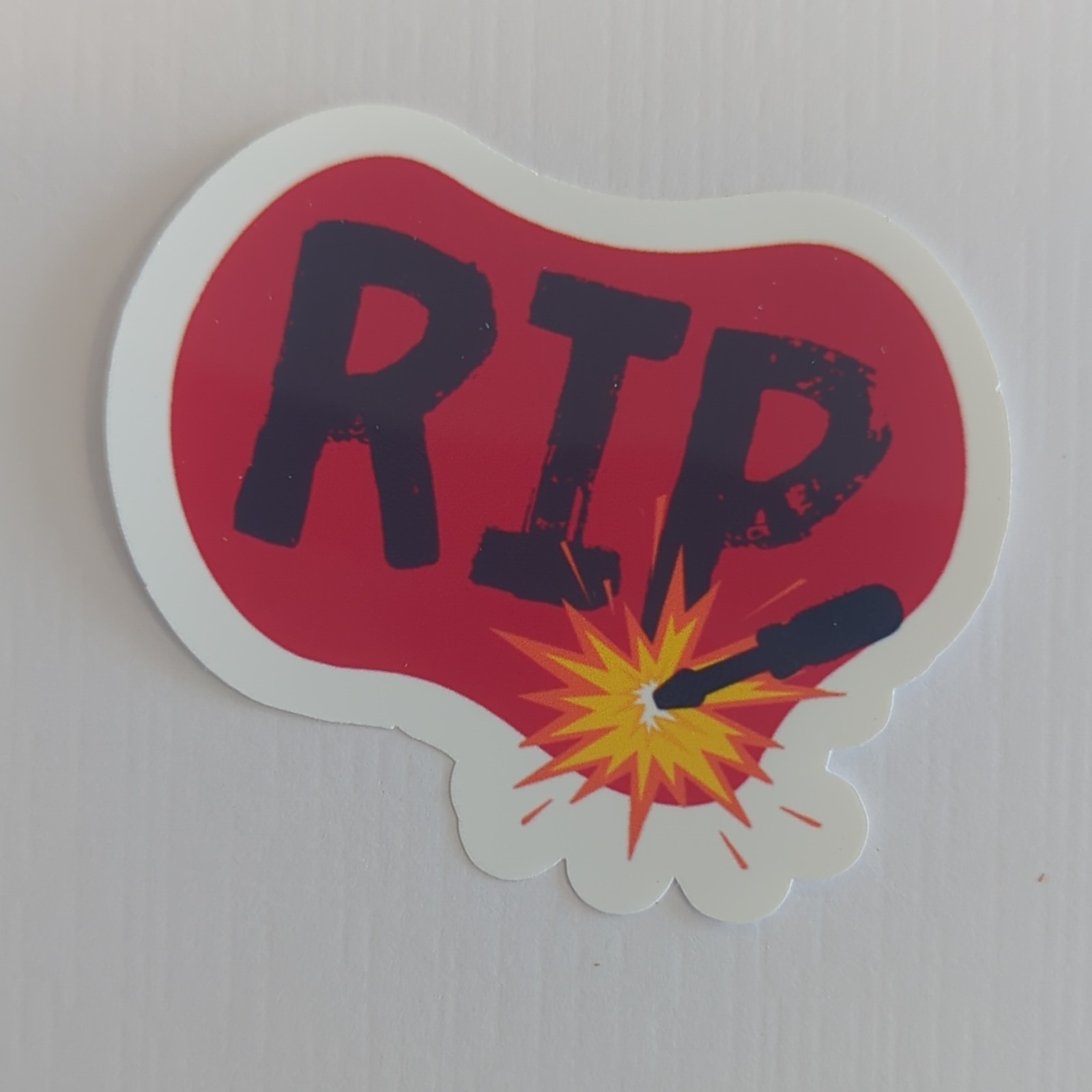 RIP Bomb Explosive Die-Cut Sticker Decal – Red Black White Yellow