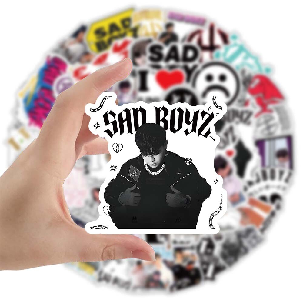 100Pcs Sad Boyz Anime Sticker for Teens Girls Water Bottles Waterproof