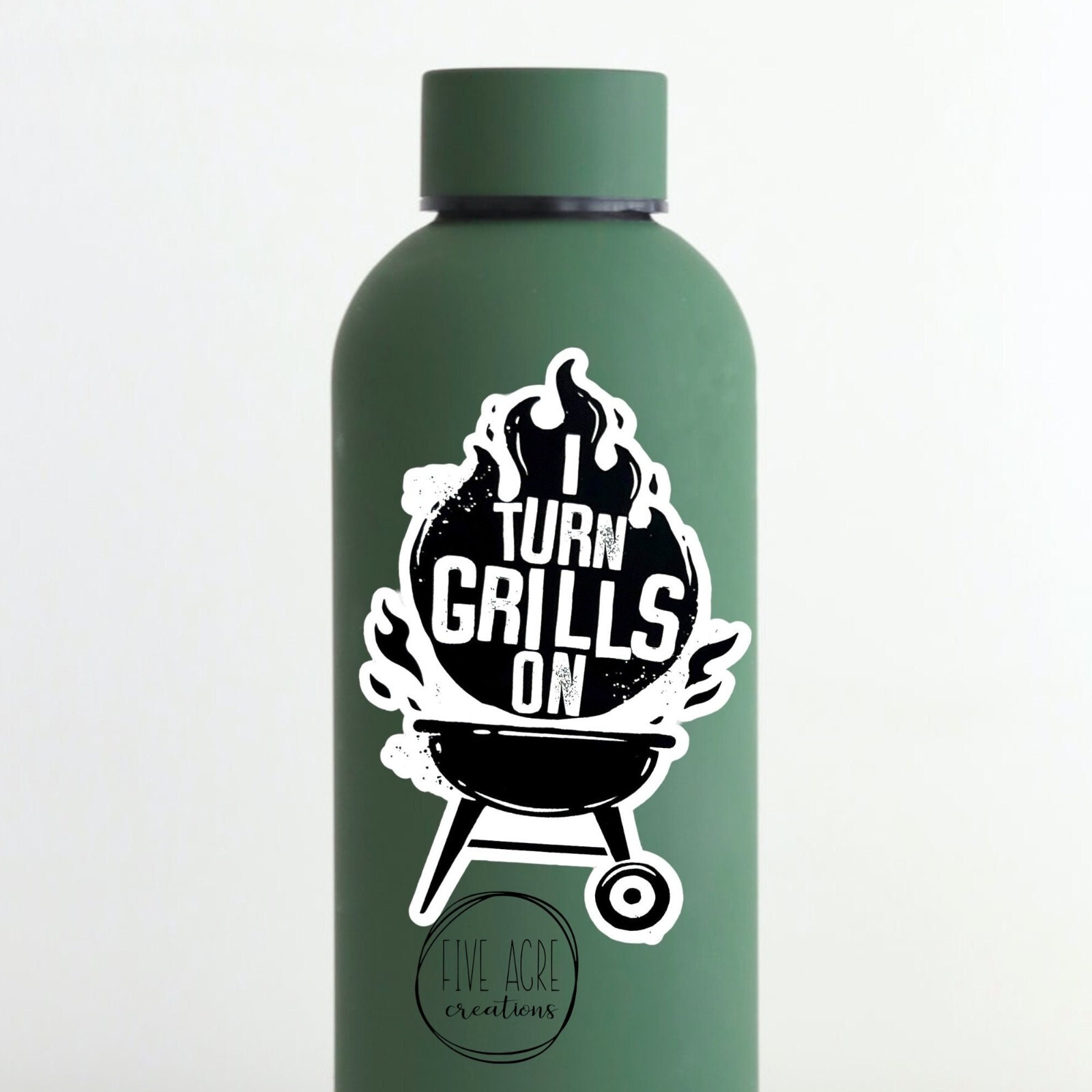 I turn Grills On – Funny BBQ Bar-B-Que Sticker | Dad Joke Humor | Waterproof