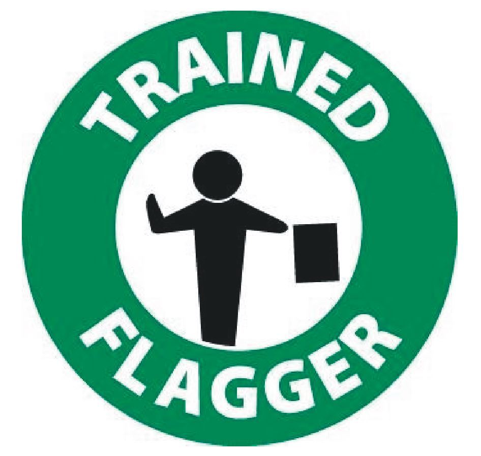 Trained Flagger Hard Hat Decal Hardhat Sticker Helmet Label H115