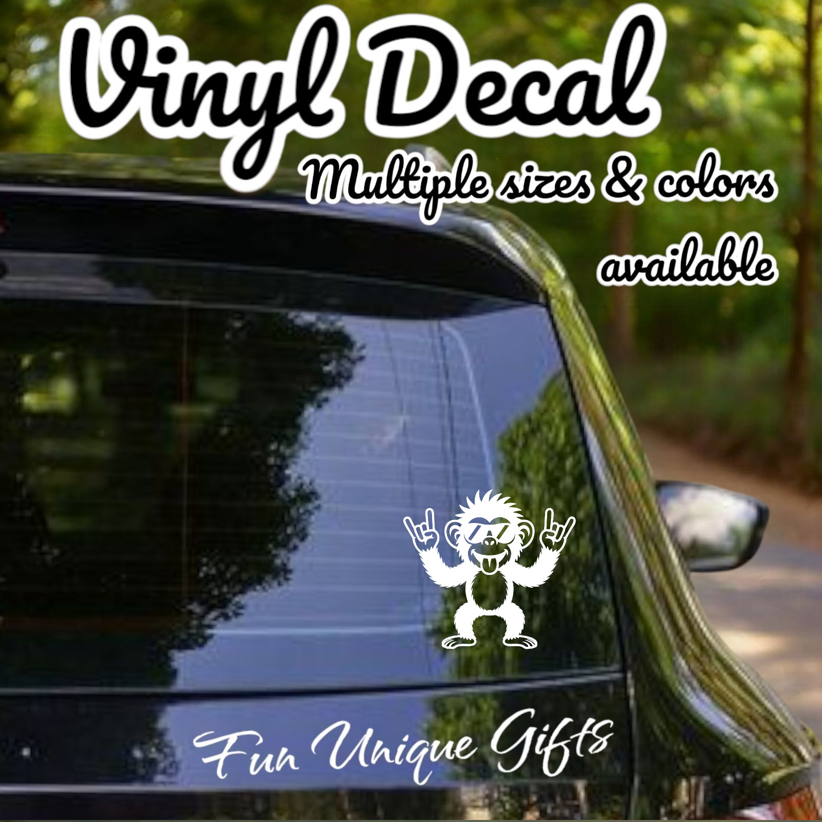 Crazy Monkey Vinyl Decal Sticker -Multiple Colors & Sizes- SHIPS FREE!