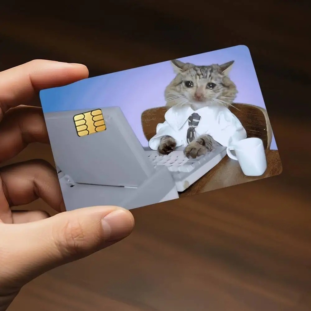Credit card Skin Crying cat funny | meme Debit card skins | Custom Card Sticker