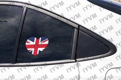 United Kingdom Flag Heart Sticker Decal