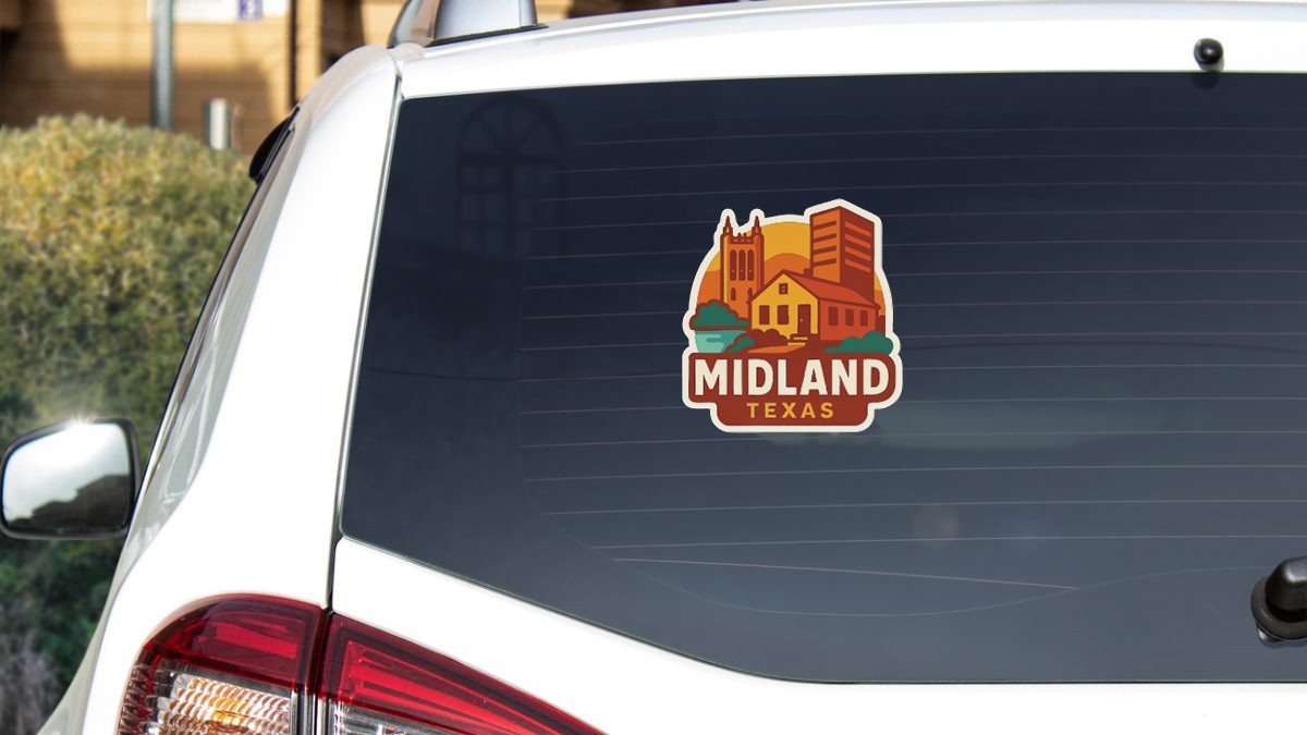 Midland Texas Sticker Decal Vinyl Die-Cut City Skyline Landmark Design