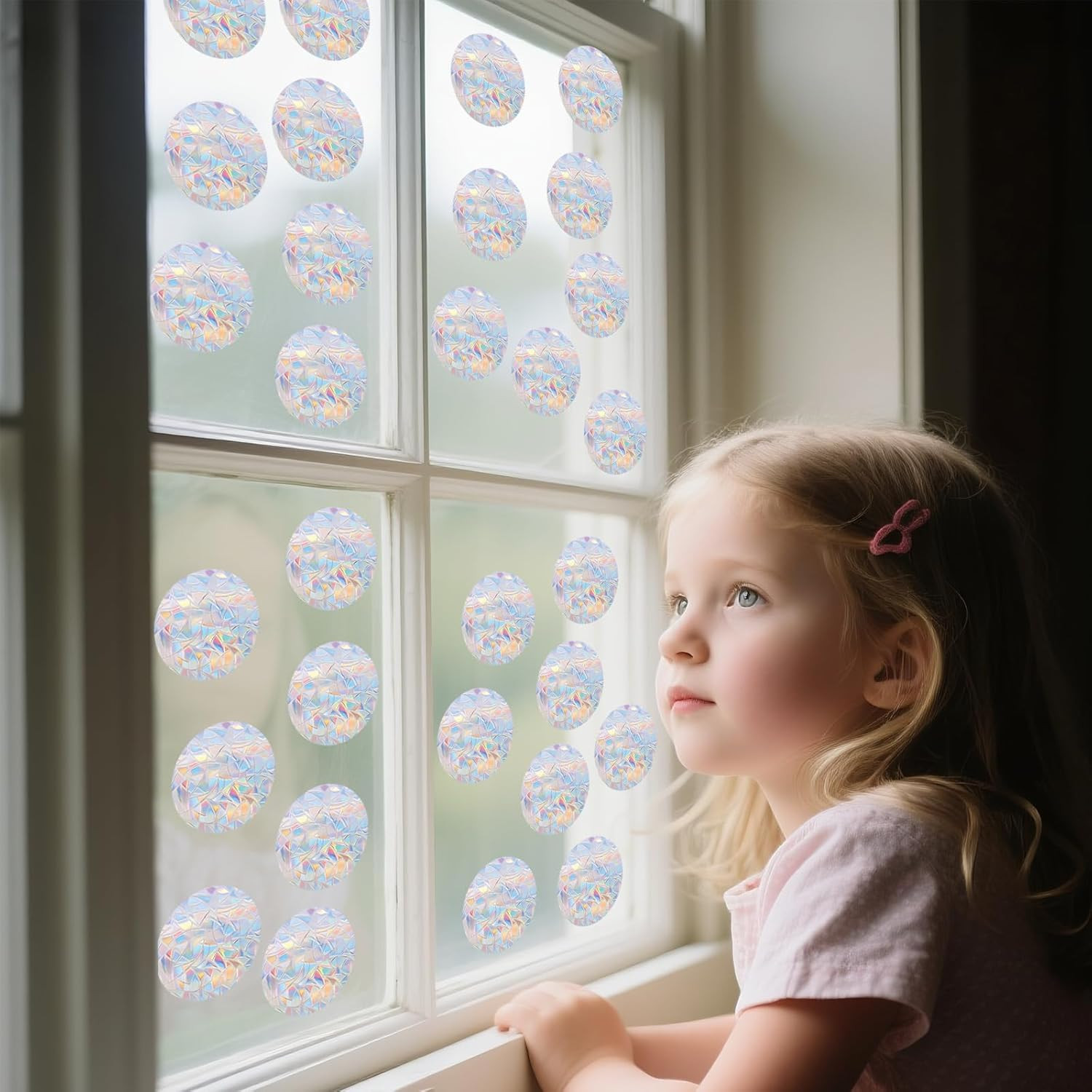 90 Pcs Circle Window Decals to Prevent Bird Strikes – Anti-Collision Window S…