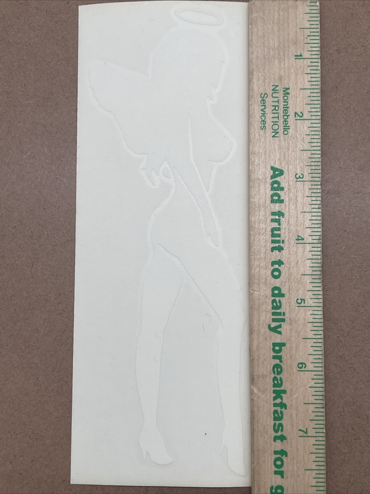 Set Of 2 Devil & Angel Girls white Vinyl Decal: 8” X 3”, Not For Porous Surfaces