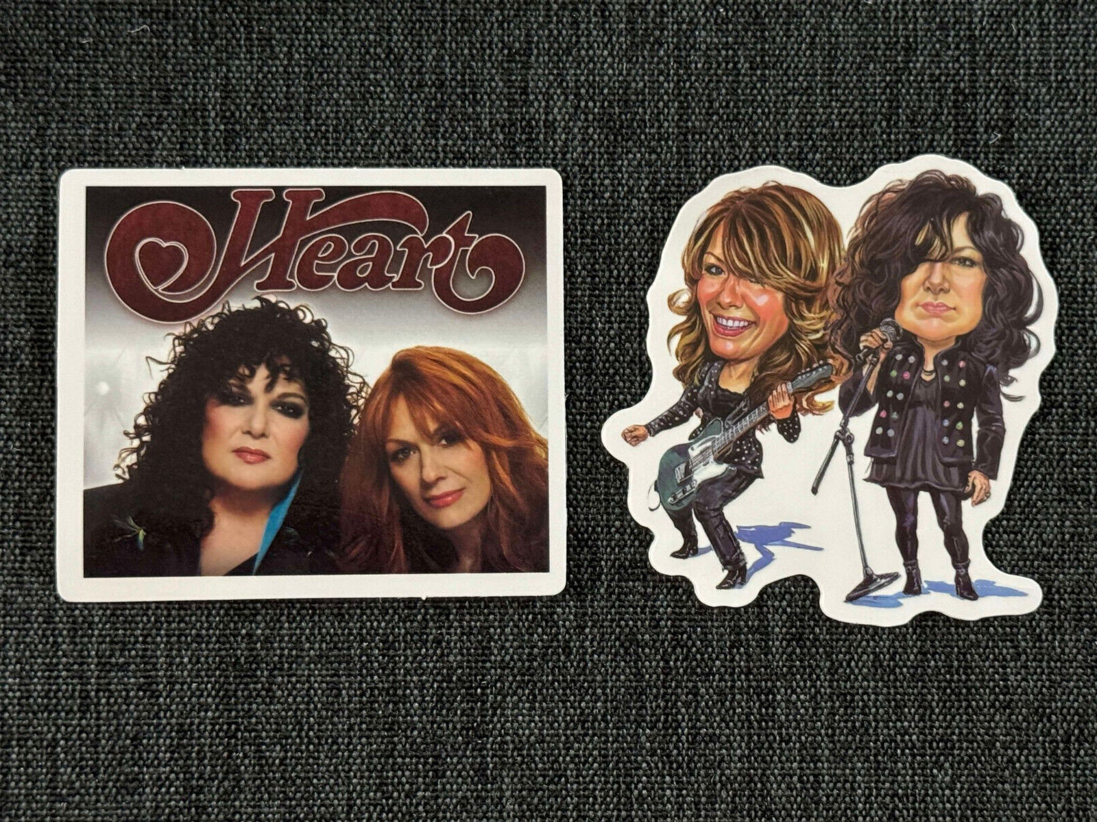 Lot (2) HEART 2" to 2 1/2" Band STICKERS Fast! FREE SHIP! Ann Nancy Wilson