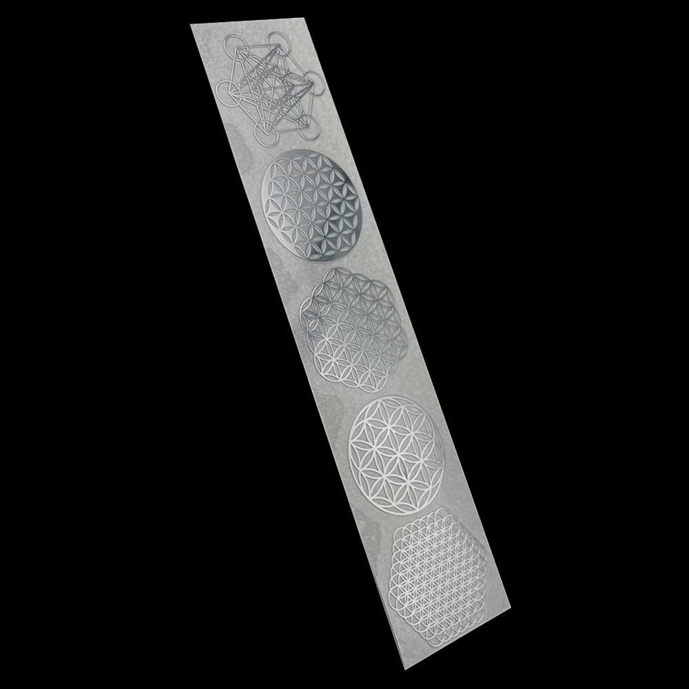 Flower of Life Gold and Chrome Silver Small Metal Sticker for Mobile Phone DIY (