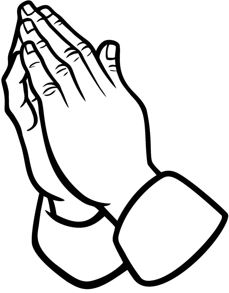 Praying Hands Vinyl Decal 6 inches tall