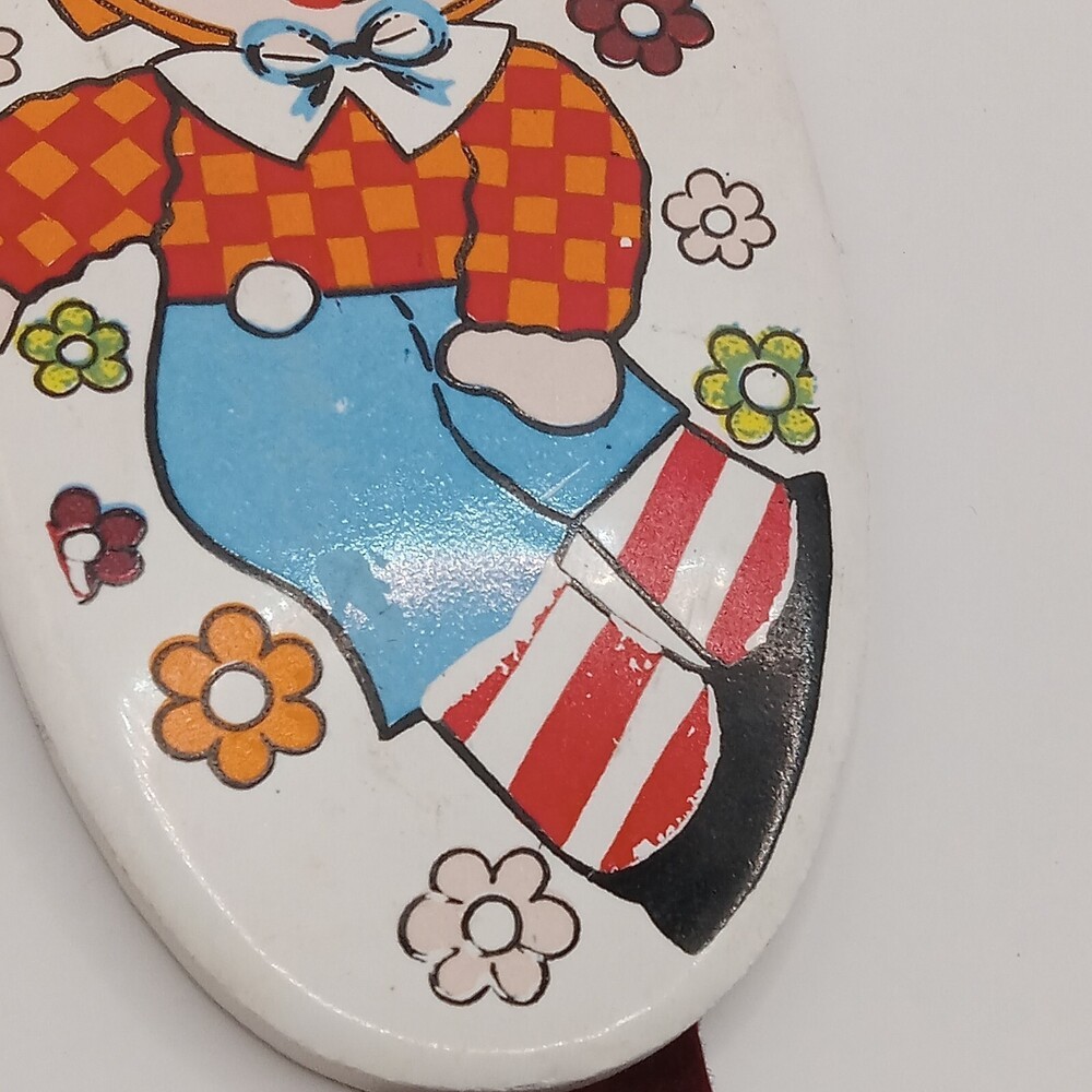 RAGGEDY ANDY Boy Ceramic Wall Ribbon Plaque Enesco 6 In Vtg Japan Nursery