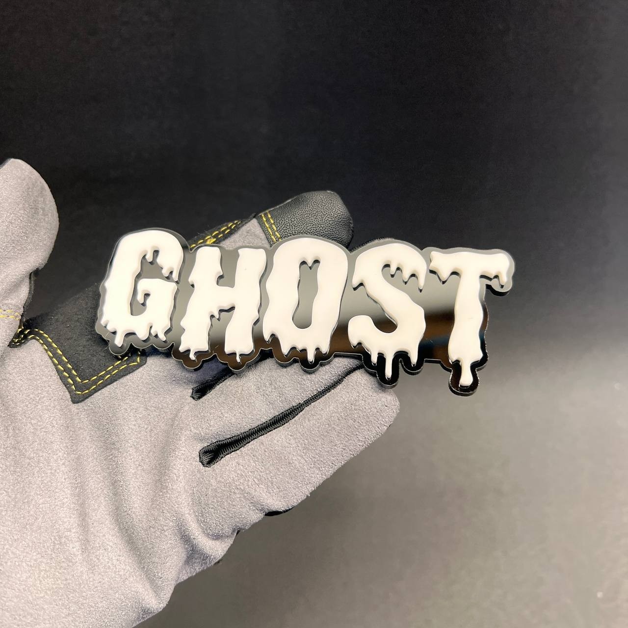 1PC Drip GHOST Custom 3D Text Car Badge Fender Emblem Tailgate Toolbox 3D