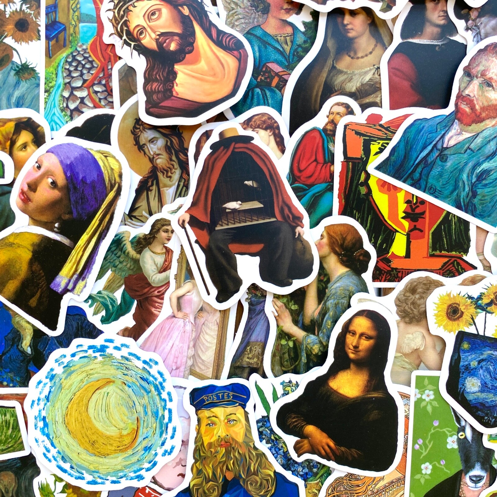 5-50 pcs Art Work Painting Stickers, Van Gogh Museum Artist Vinyl Sticker Pack