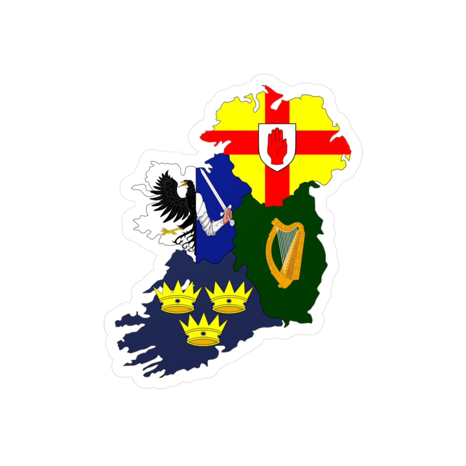 Republic of Ireland Northern Coat of arms Kiss-Cut Vinyl Decals Sticker # 2