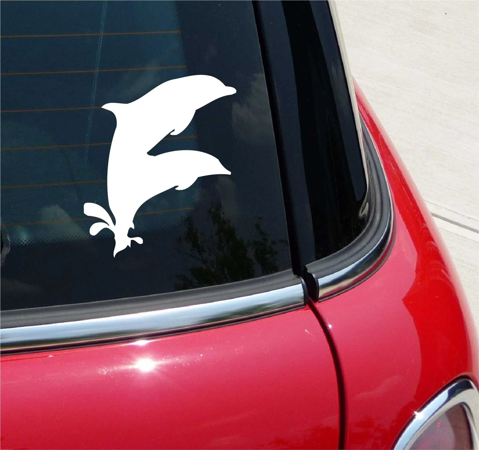 DOLPHINS DUAL PORPOISE DOLPHIN GRAPHIC DECAL STICKER ART CAR WALL DECOR