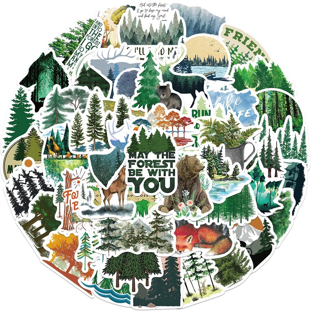 20 Random Forest Nature Stickers Tree Decals Laptop Yeti Car Hydro Free Shipping