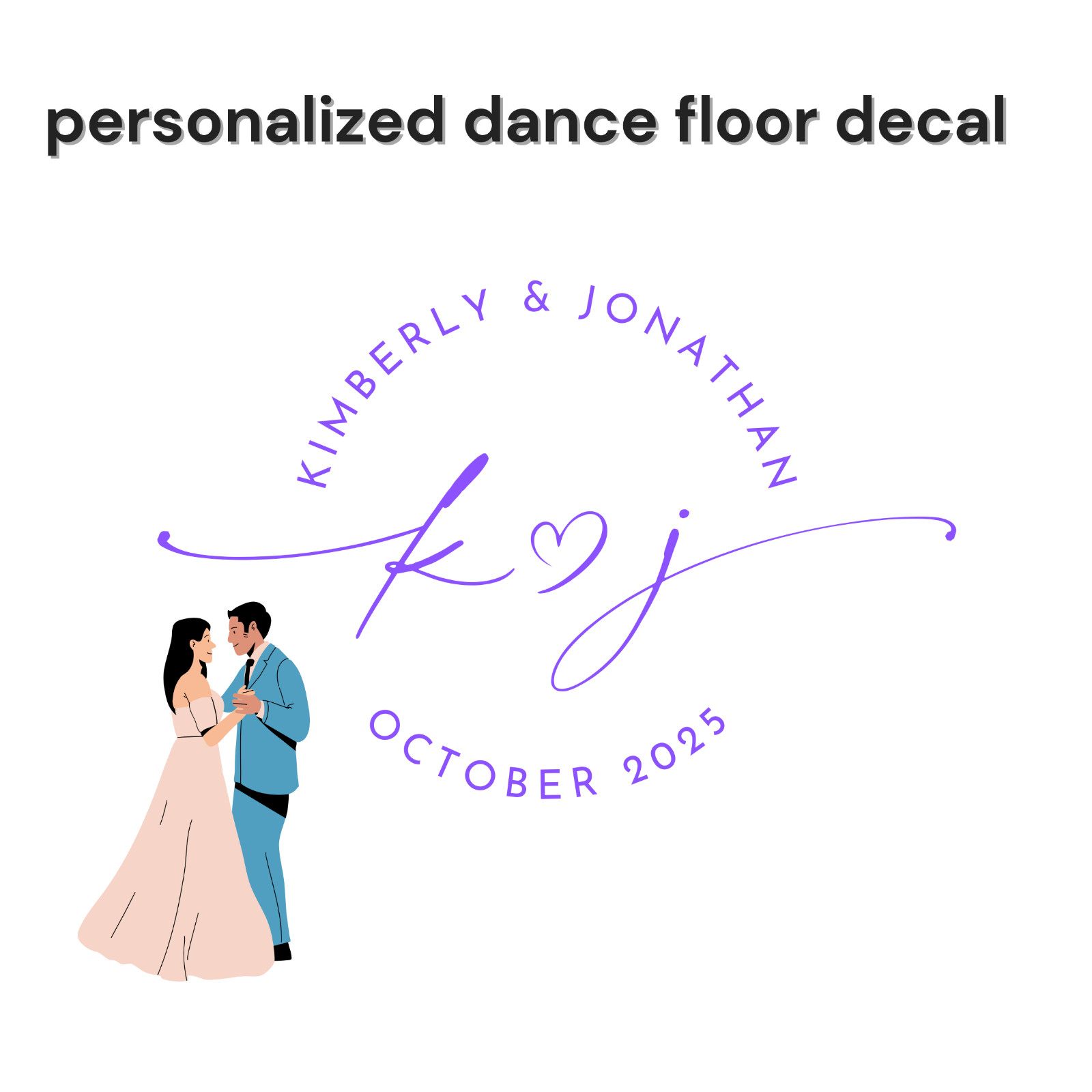 Custom Dance Floor Decal Wedding Party Decorations Large Width Height 40 Inch
