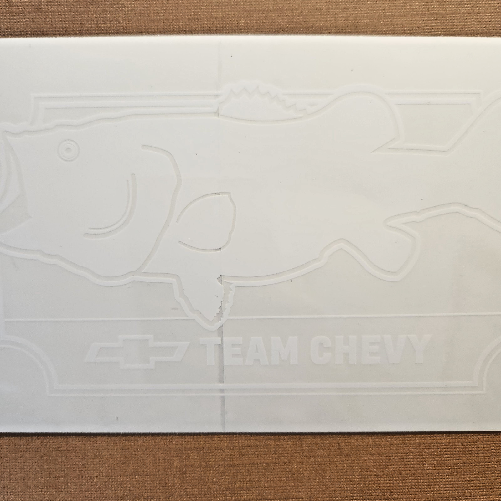 Team Chevy Truck Decal Sticker Bowtie Logo Fish Bass Window Graphic White 4×6"