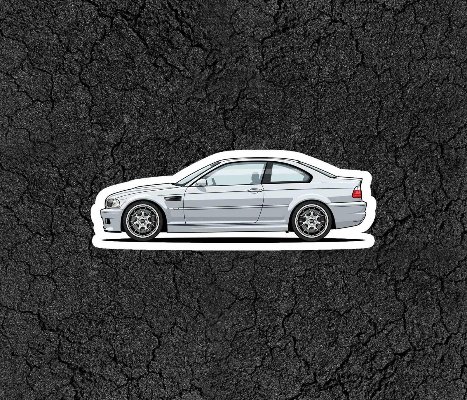 BMW M3 E46 Car Profile Sticker for Laptop, Phone Case, Book, Window, Kids etc.