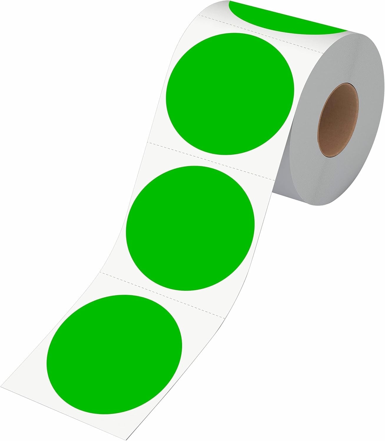 500 PCS Green Color Coding Circle Dots Inventory Stickers Labels in Roll 3"