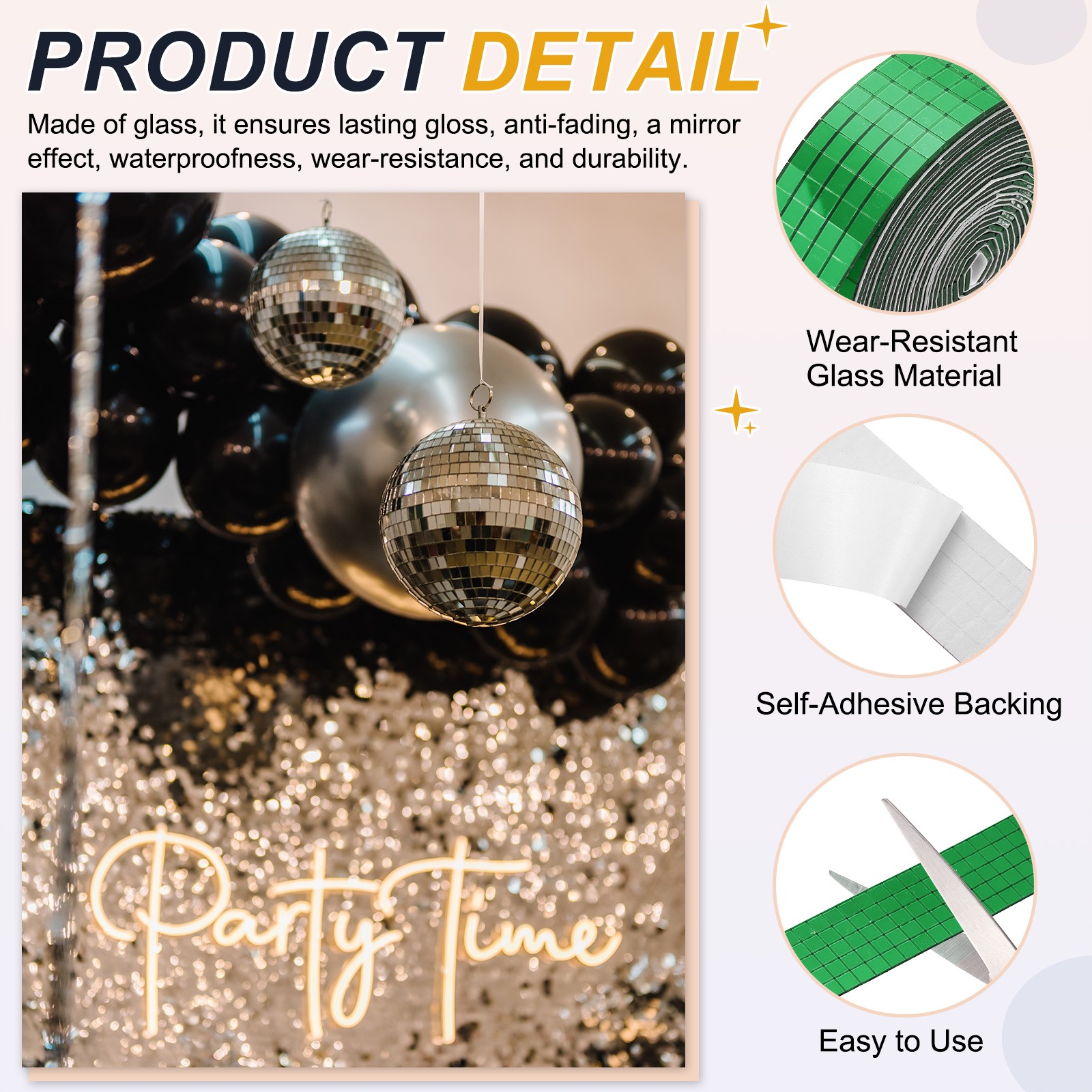 5x5mm Self Adhesive Mirrors Mosaic Tiles, 3600 Pcs Mosaic Sticker, Green