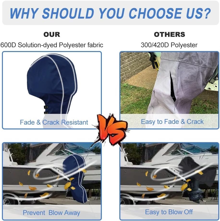 600D Fade and Crack Resistant Trailerable Full Outboard Motor Cover… Fast Ship