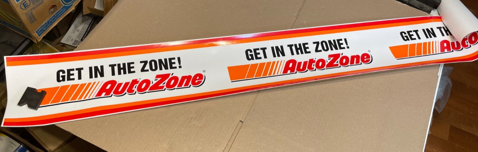 Auto Zone sticker "GET IN THE ZONE" sticker Decal 5' FT Long x 8" wide