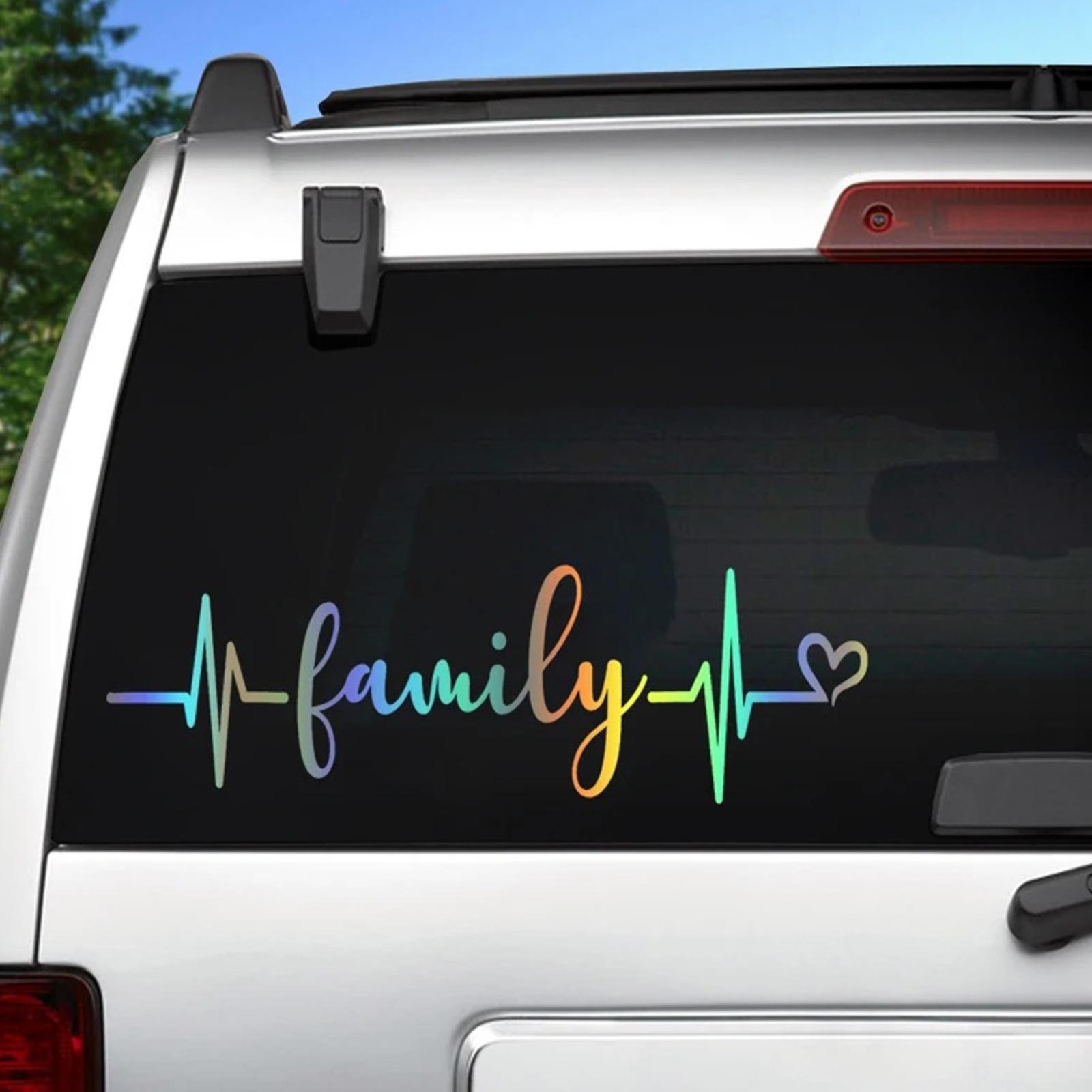 Stick Family Car Decals Heartbeat Die Cut Car Window Vinyl Decal Exquisite Decor